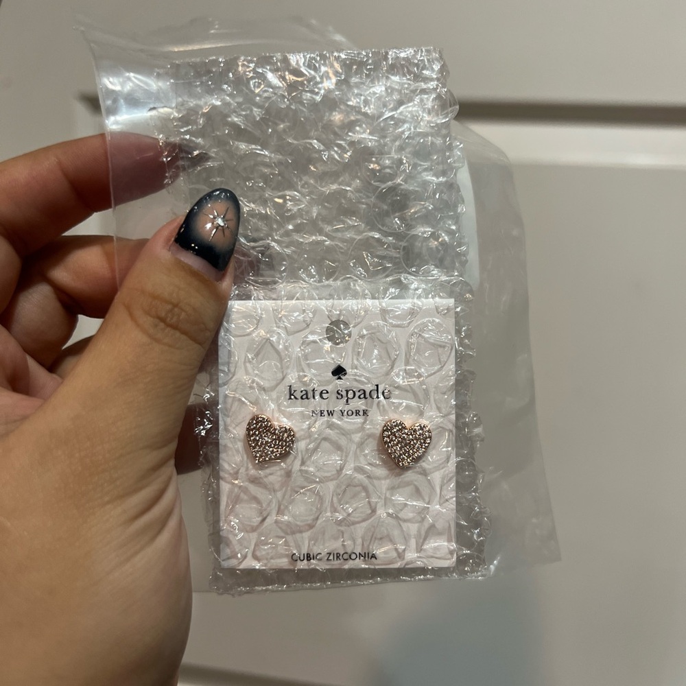 Kate Spade Silver Heart Stud Earrings - Picture 3 of 9